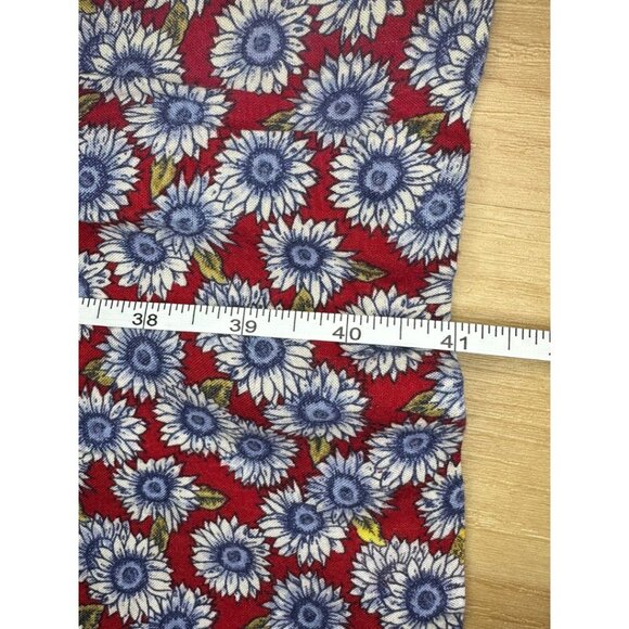 BYER TOO! Dress 11 Red Blue Floral Pockets Long Prairie Cottagecore VTG - Picture 9 of 9